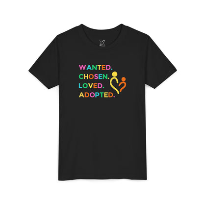 Youth Adoption Celebration Tee, Adopted Shirt, Kids Love Tee, Family Unity Apparel, Gifts for Kids, Positive Message Shirt