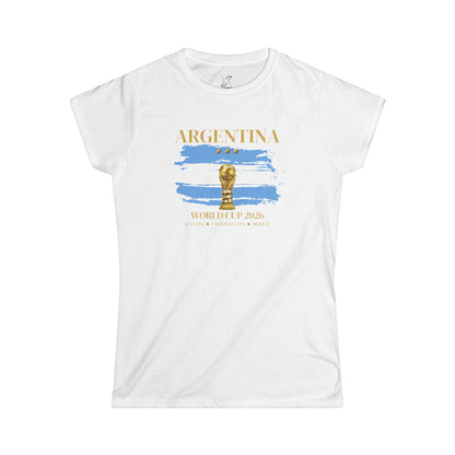 Vamos Argentina! Fierce, Stylish, and Proud! Argentina Women’s World Cup Tee. Women's Softstyle T-Shirt, Soccer Fan Gift, Sports Apparel Women, 2026 Argentina Pride Shirt, Casual Sportswear