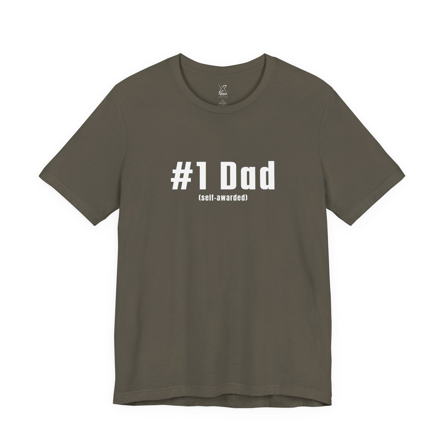 #1 Dad (Self-Awarded) – Men’s Funny Unisex Jersey Tee. For the funny dads out there!