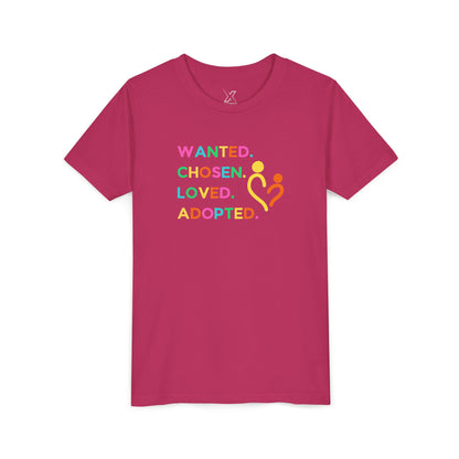 Youth Adoption Celebration Tee, Adopted Shirt, Kids Love Tee, Family Unity Apparel, Gifts for Kids, Positive Message Shirt