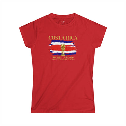 Costa Rica Women's Softstyle Tee - World Cup 2026 Celebration Shirt, Soccer Fan Apparel, Travel Souvenir Gift, Sportswear, Casual Wear
