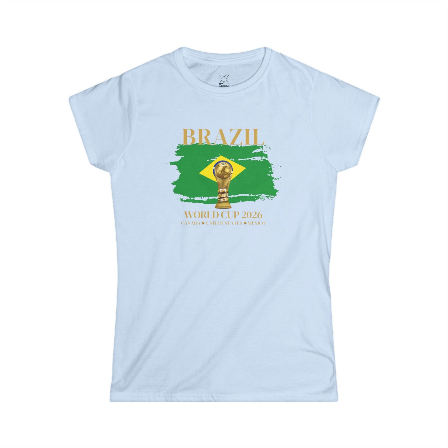 Brazil  Women's Softstyle T-Shirt, Soccer Fan Gift, Sports Apparel Women, 2026 Brazilian Pride Shirt, Casual Sportswear