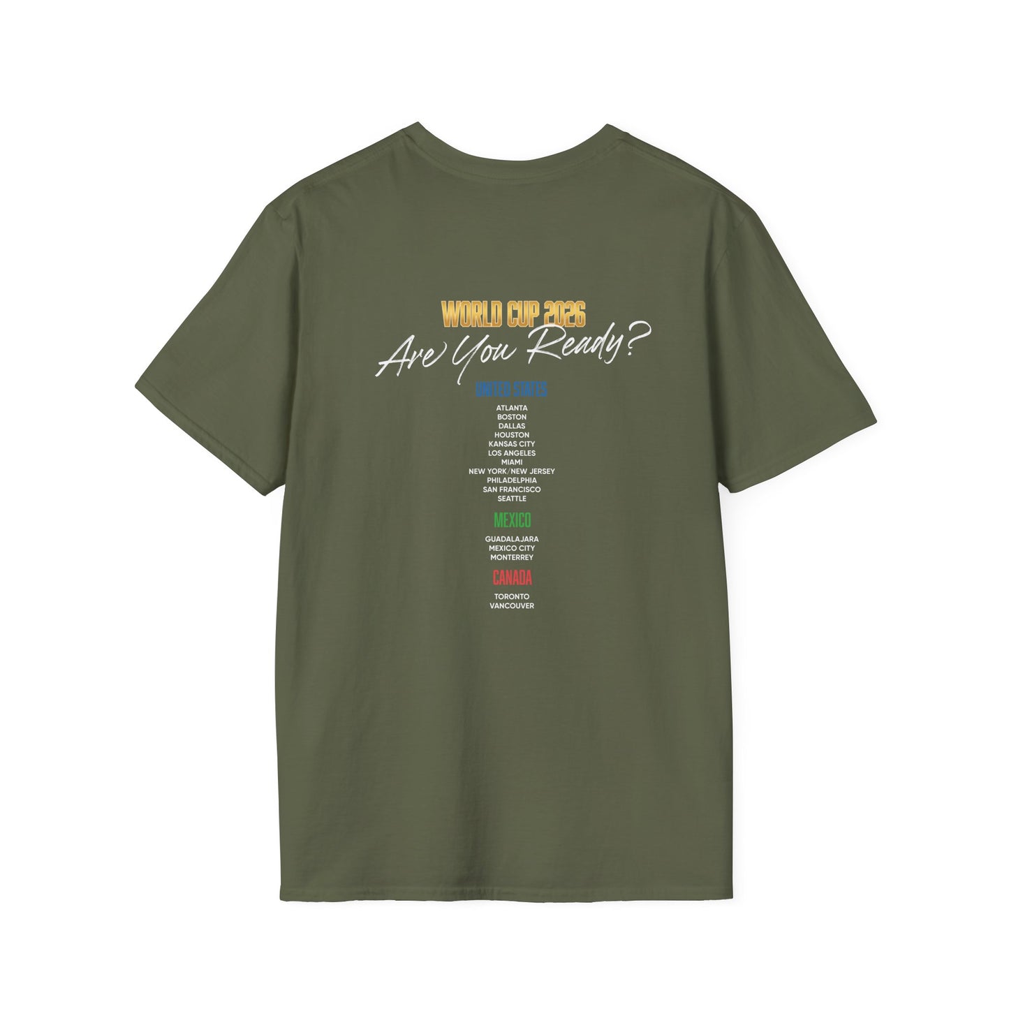 Canada, United States, and Mexico! This World Cup 2026 Is Louder Than Ever! Let's Make History With This Unisex Softstyle T-Shirt!  ALL PRICES INCLUDE SHIPPING WITHIN THE USA.