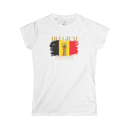 Let's Go, Belgium!!!!  Women's Softstyle Tee | Perfect for Football Fans, Casual Outfits, Gifts, Travel Wear, Sports Events 2026