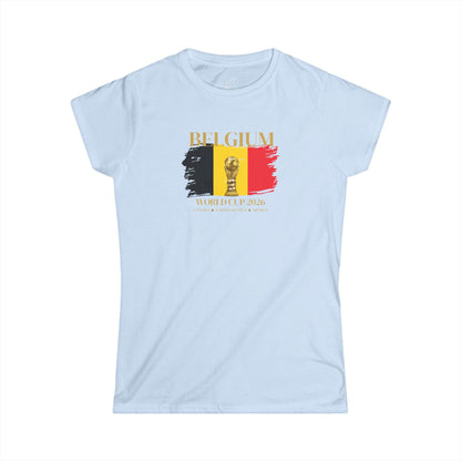 Let's Go, Belgium!!!!  Women's Softstyle Tee | Perfect for Football Fans, Casual Outfits, Gifts, Travel Wear, Sports Events 2026