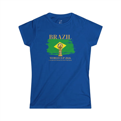 Brazil  Women's Softstyle T-Shirt, Soccer Fan Gift, Sports Apparel Women, 2026 Brazilian Pride Shirt, Casual Sportswear