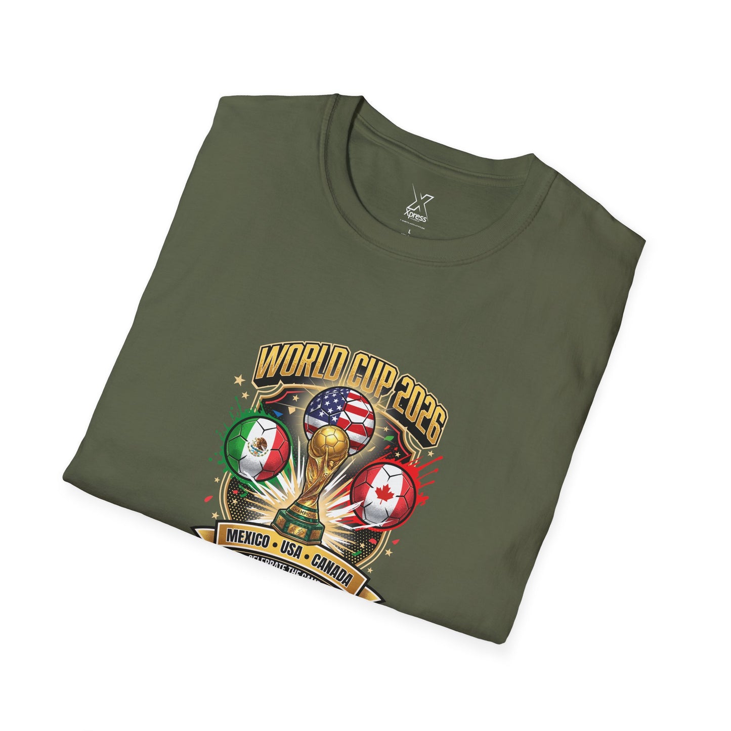 Canada, United States, and Mexico! This World Cup 2026 Is Louder Than Ever! Let's Make History With This Unisex Softstyle T-Shirt!  ALL PRICES INCLUDE SHIPPING WITHIN THE USA.