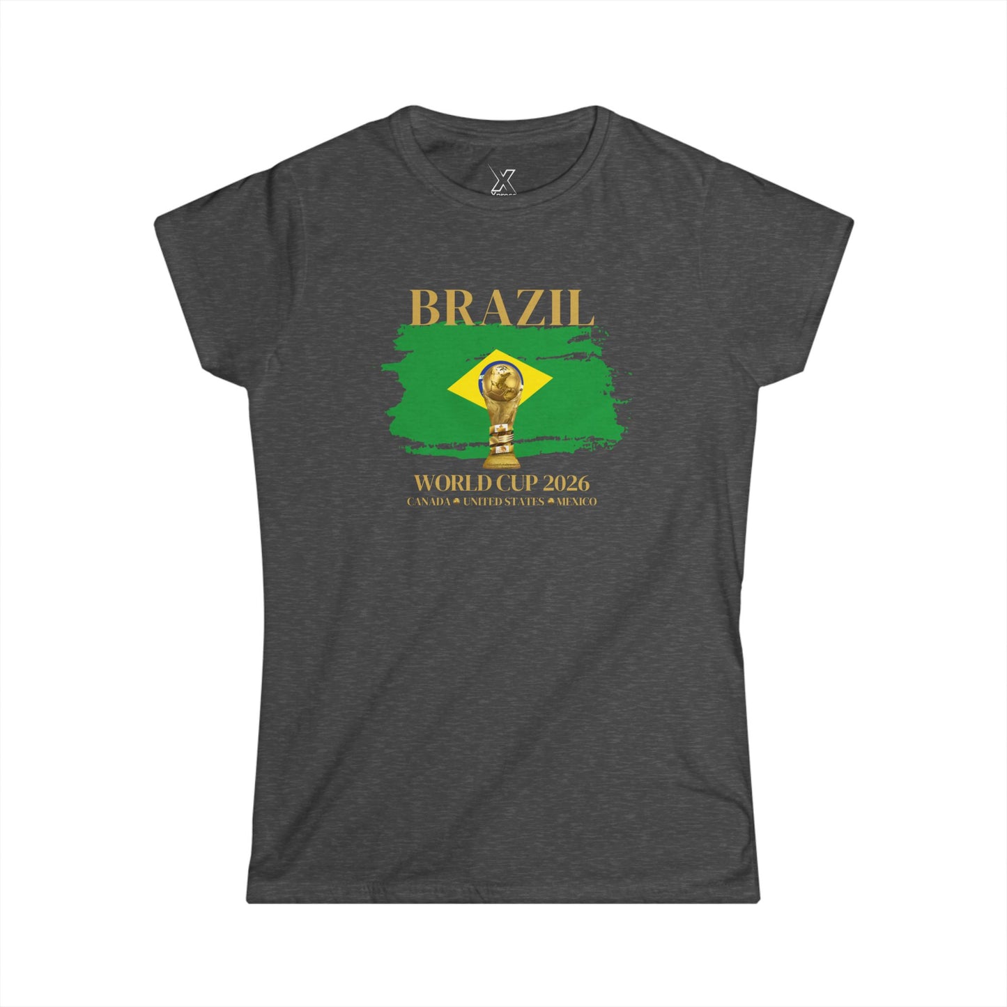 Brazil  Women's Softstyle T-Shirt, Soccer Fan Gift, Sports Apparel Women, 2026 Brazilian Pride Shirt, Casual Sportswear