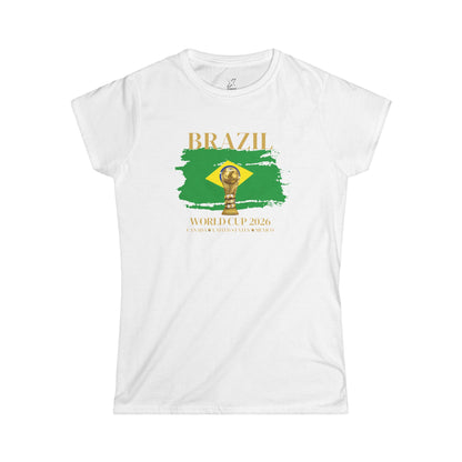 Brazil  Women's Softstyle T-Shirt, Soccer Fan Gift, Sports Apparel Women, 2026 Brazilian Pride Shirt, Casual Sportswear