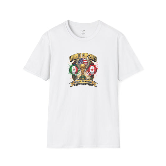 Canada, United States, and Mexico! This World Cup 2026 Is Louder Than Ever! Let's Make History With This Unisex Softstyle T-Shirt!  ALL PRICES INCLUDE SHIPPING WITHIN THE USA.