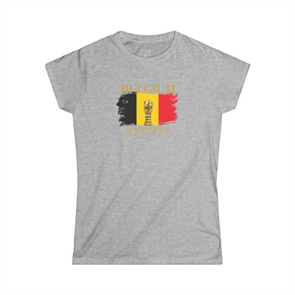 Let's Go, Belgium!!!!  Women's Softstyle Tee | Perfect for Football Fans, Casual Outfits, Gifts, Travel Wear, Sports Events 2026