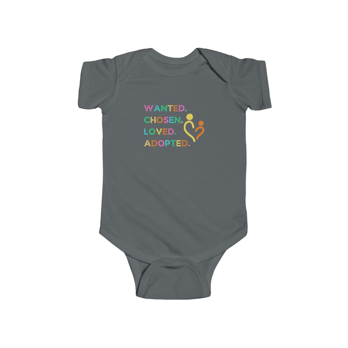 Adoption Celebration Infant Bodysuit - Wanted, Chosen, Loved, Adopted, Baby Shower Gift, Newborn Outfit, Cute Baby Apparel