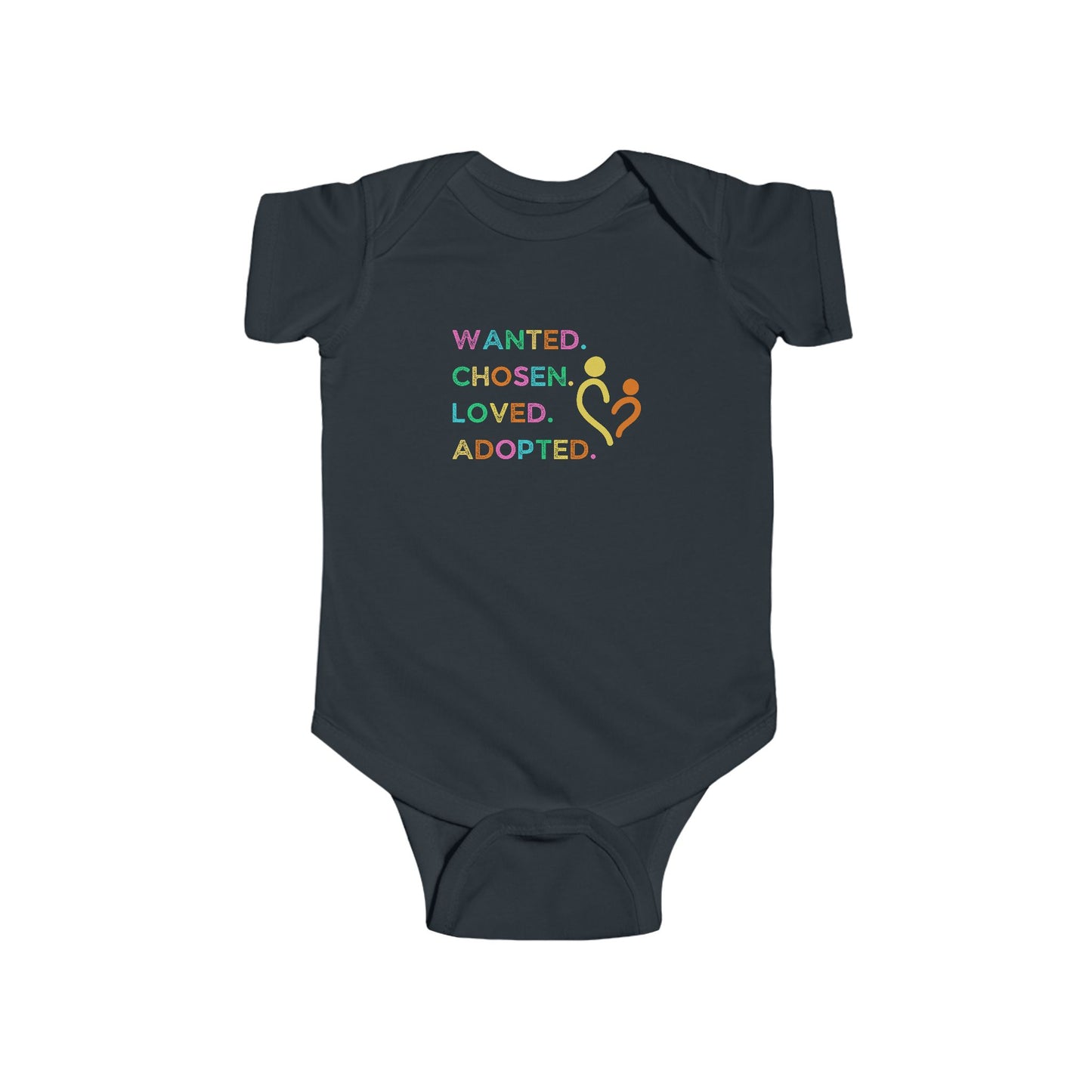 Adoption Celebration Infant Bodysuit - Wanted, Chosen, Loved, Adopted, Baby Shower Gift, Newborn Outfit, Cute Baby Apparel