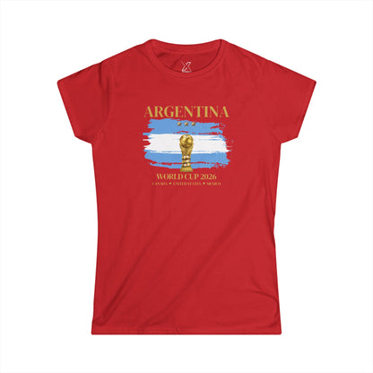 Vamos Argentina! Fierce, Stylish, and Proud! Argentina Women’s World Cup Tee. Women's Softstyle T-Shirt, Soccer Fan Gift, Sports Apparel Women, 2026 Argentina Pride Shirt, Casual Sportswear