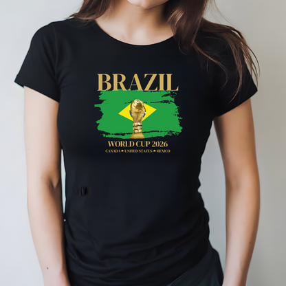 Brazil  Women's Softstyle T-Shirt, Soccer Fan Gift, Sports Apparel Women, 2026 Brazilian Pride Shirt, Casual Sportswear