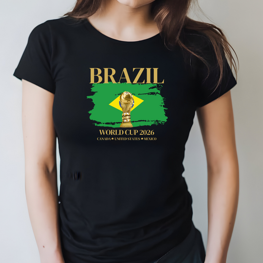 Brazil  Women's Softstyle T-Shirt, Soccer Fan Gift, Sports Apparel Women, 2026 Brazilian Pride Shirt, Casual Sportswear