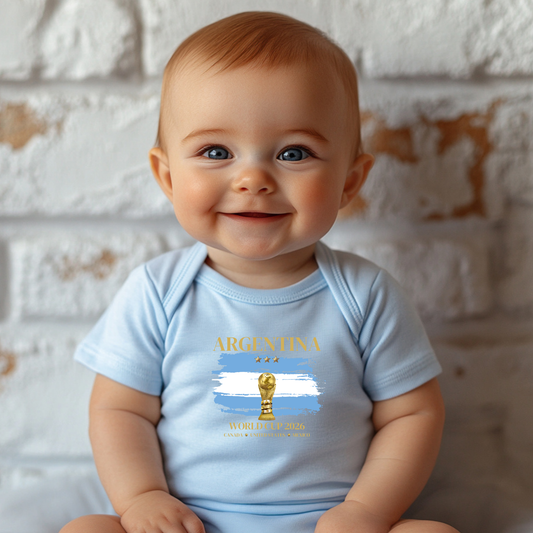 Adorable Infant Argentina World Cup 2026 Bodysuit with Colorful Design | Cute Baby Shower Gift, Fun Onesie for Holidays, Toddler Outfit, Great for New Parents