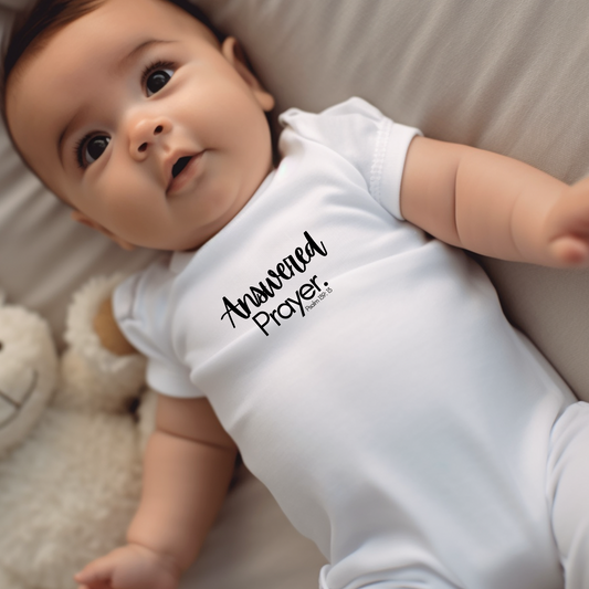 Answered Prayer Infant Bodysuit, Baby Shower Gift, Newborn Clothes, Christian Baby Outfit, Cute Infant Wear