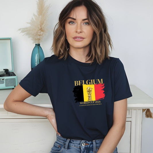 Let's Go, Belgium!!!!  Women's Softstyle Tee | Perfect for Football Fans, Casual Outfits, Gifts, Travel Wear, Sports Events 2026