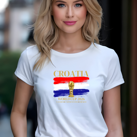 Croatia World Cup Women's Tee, Croatia Support Shirt, Women's Soccer Tee, Sports Fan Apparel, Gift for Soccer Lovers