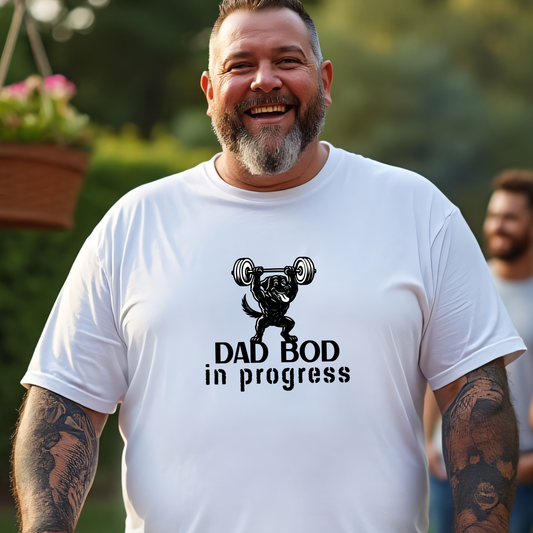 Dad Bod Progress Unisex Tee | Funny Christmas Gift I Father’s Day Gift | Gym Lovers, Dad Humor, Casual Wear, Workout Shirt