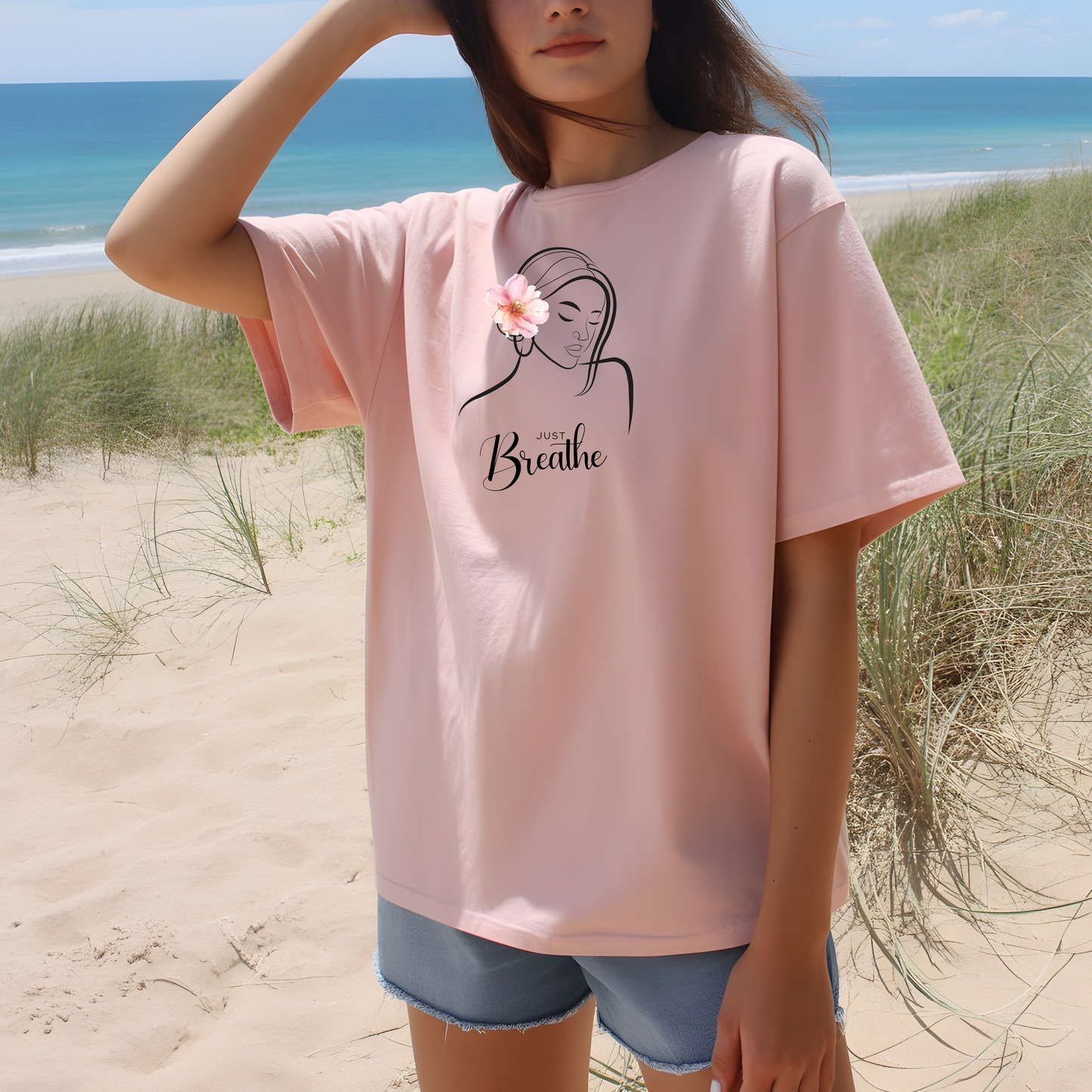 Just Breathe Graphic T-Shirt- Take a deep breath, relax, and wear your peace.