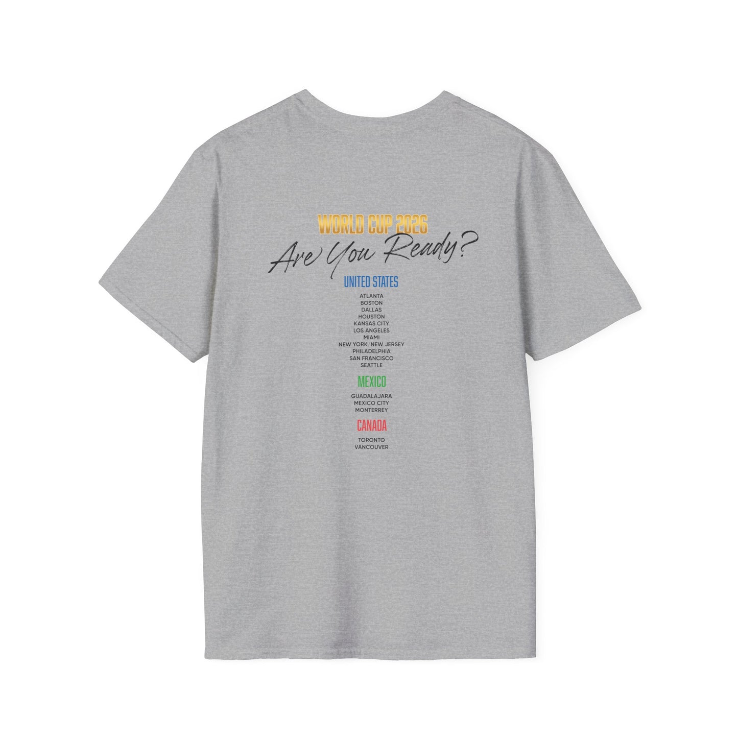 Canada, United States, and Mexico! This World Cup 2026 Is Louder Than Ever! Let's Make History With This Unisex Softstyle T-Shirt!  ALL PRICES INCLUDE SHIPPING WITHIN THE USA.