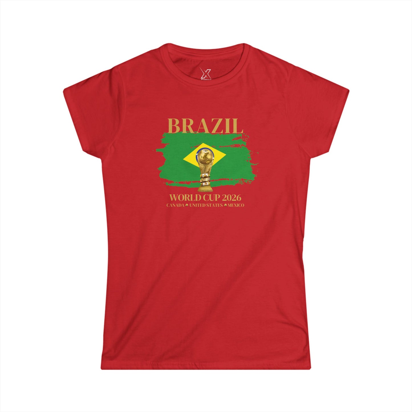 Brazil  Women's Softstyle T-Shirt, Soccer Fan Gift, Sports Apparel Women, 2026 Brazilian Pride Shirt, Casual Sportswear