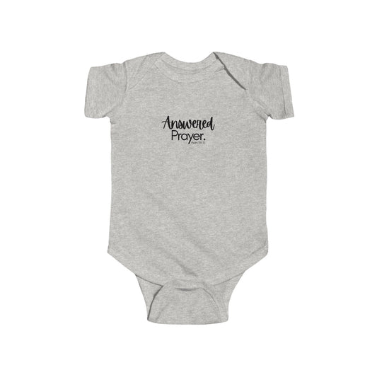 Answered Prayer Infant Bodysuit, Baby Shower Gift, Newborn Clothes, Christian Baby Outfit, Cute Infant Wear