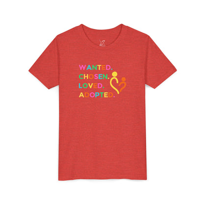 Youth Adoption Celebration Tee, Adopted Shirt, Kids Love Tee, Family Unity Apparel, Gifts for Kids, Positive Message Shirt