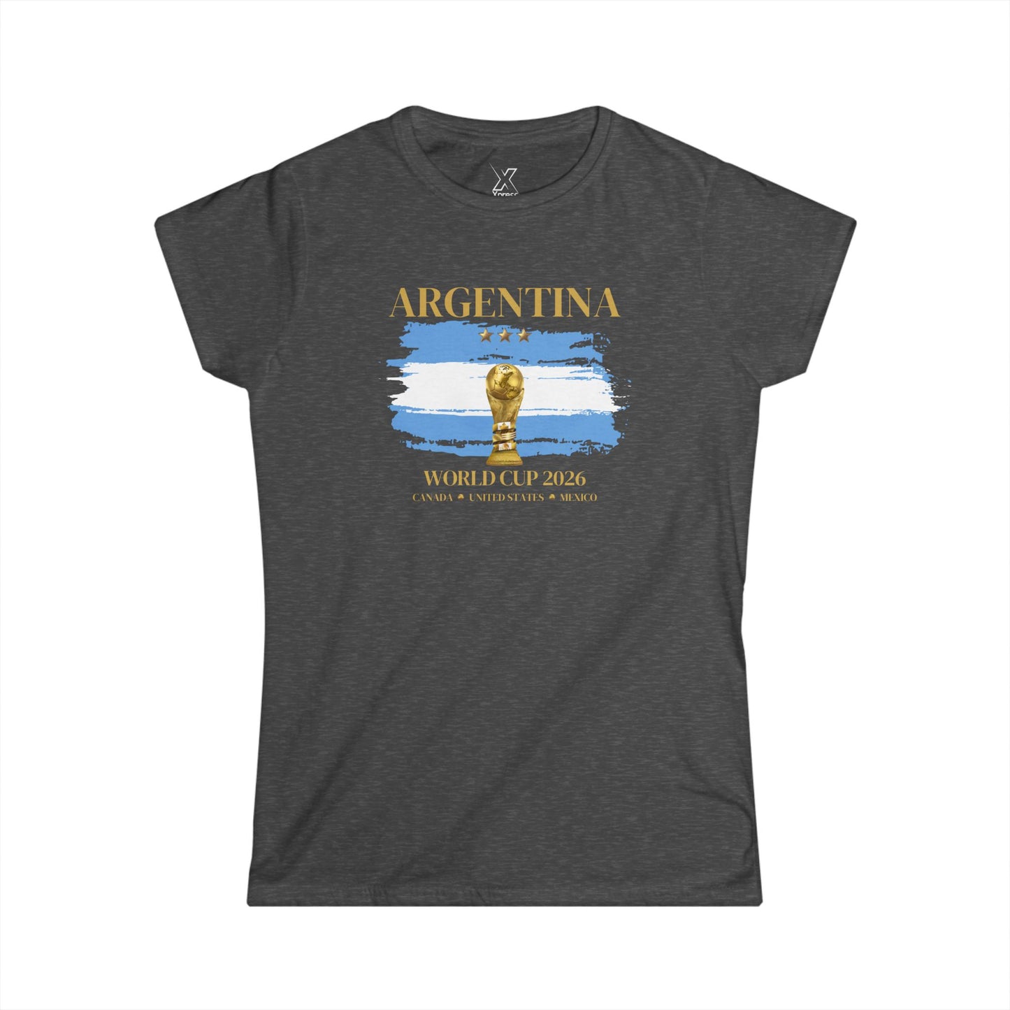 Vamos Argentina! Fierce, Stylish, and Proud! Argentina Women’s World Cup Tee. Women's Softstyle T-Shirt, Soccer Fan Gift, Sports Apparel Women, 2026 Argentina Pride Shirt, Casual Sportswear