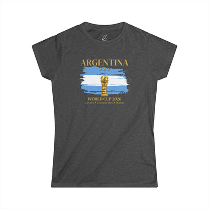 Vamos Argentina! Fierce, Stylish, and Proud! Argentina Women’s World Cup Tee. Women's Softstyle T-Shirt, Soccer Fan Gift, Sports Apparel Women, 2026 Argentina Pride Shirt, Casual Sportswear