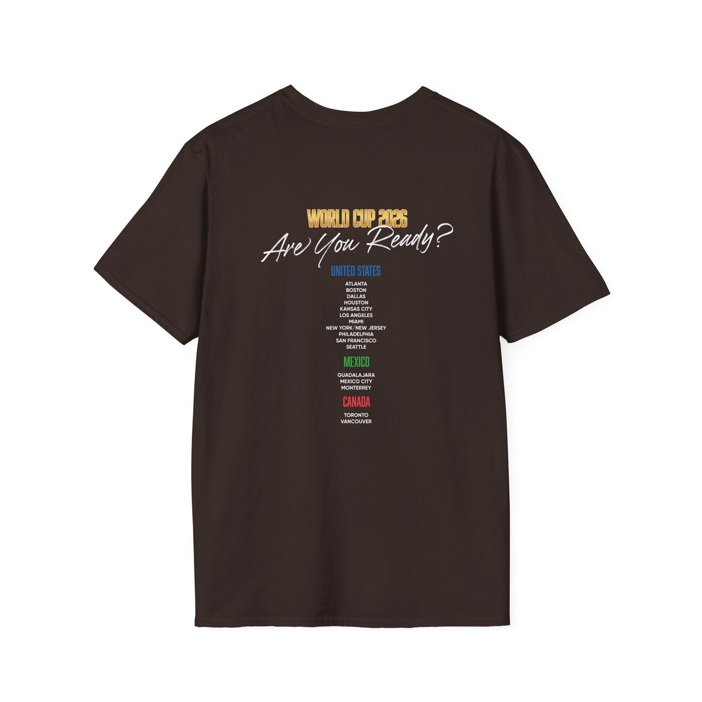 Canada, United States, and Mexico! This World Cup 2026 Is Louder Than Ever! Let's Make History With This Unisex Softstyle T-Shirt!  ALL PRICES INCLUDE SHIPPING WITHIN THE USA.