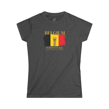Let's Go, Belgium!!!!  Women's Softstyle Tee | Perfect for Football Fans, Casual Outfits, Gifts, Travel Wear, Sports Events 2026